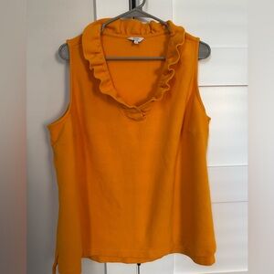 Crown & Ivy Women’s Ruffled Orange Sleeveless Top size 2X
